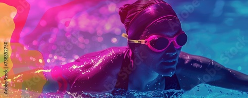 Women swimming advertising ...