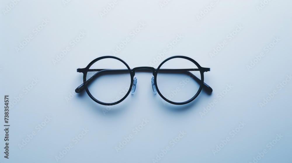 Black glasses showcased against a white background Black glasses showcased against a white background