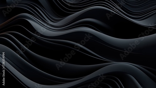 a dark-colored wavy-shaped fractal design, elegantly stretching across the desktop wallpaper, creating a mesmerizing visual experience.