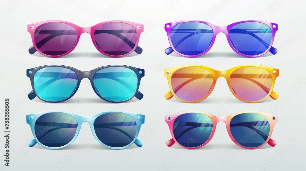 A template featuring a set of sunglasses in vector illustration, with a hipster vibe