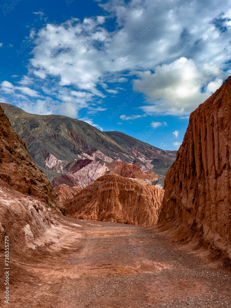 Views of the colorful mountains around Purmamarca in Jujuy Province, Argentina