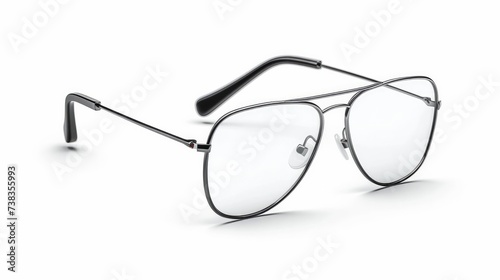 A vector illustration of metal-framed geek glasses, displayed alone against a white background