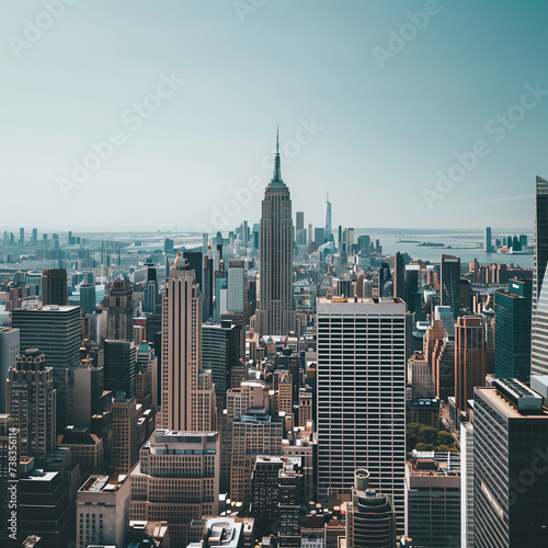 New York City Skyline: Majestic Urban Landscape and Iconic Buildings