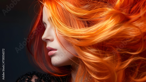 Vibrant Red Hair Woman Profile Artistic Portrait