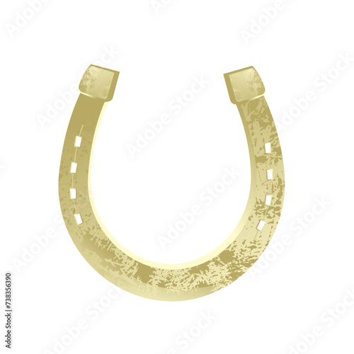 golden horseshoe isolated on white background - vector ilustration