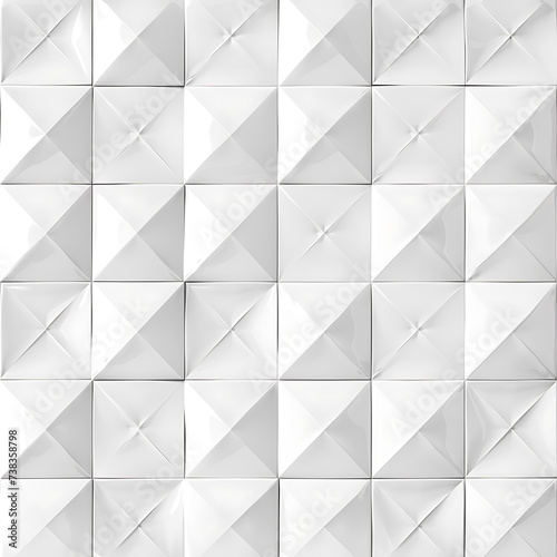 Three dimensional monochromatic white seamless tile