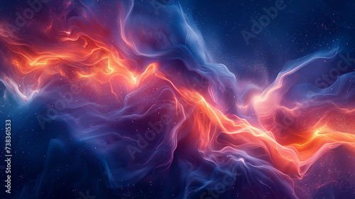 Abstract art of a swirling cosmic nebula