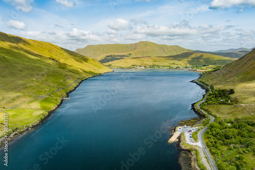 Killary Harbour or Killary fjord, a stunning fjord in the west of Ireland. North Connemara's spectacular scenery. Dramatic natural border between co. Galway and co. Mayo. © MNStudio