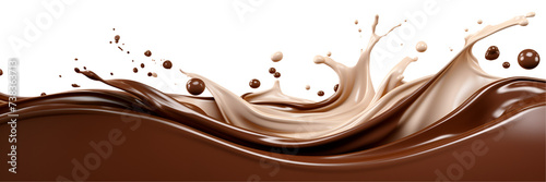 Wave of Chocolate and Milk cream, Abstract background,