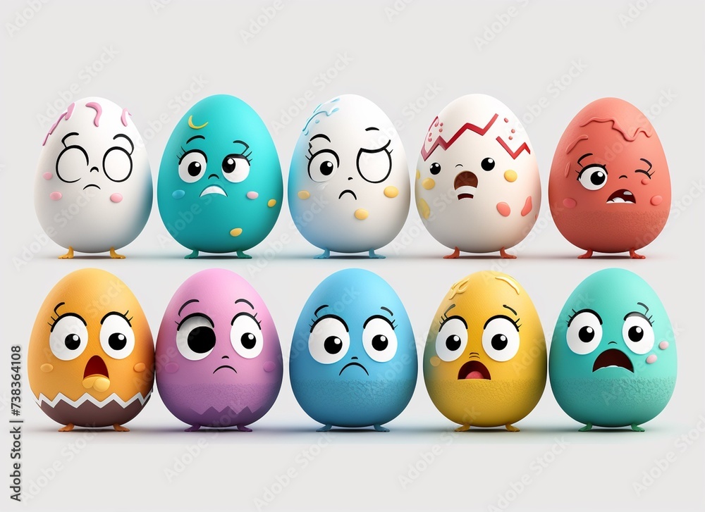 Vibrantly colorful easter egg face Vibrantly colorful easter egg face