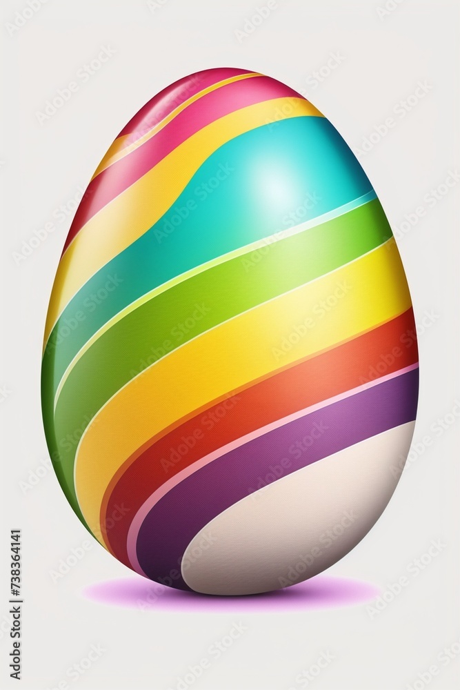 Vibrantly painted easter egg illustration with white isolated background Vibrantly painted easter egg illustration with white isolated background