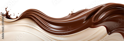 Wave of Chocolate and Milk cream, Abstract background,