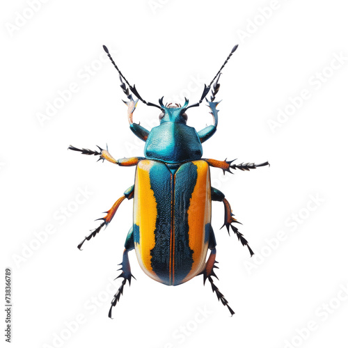 colorful beetle in transparent background
