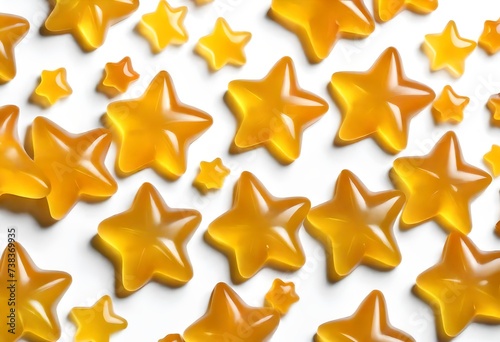 Multicolor collection of jelly gummy stars  cut out