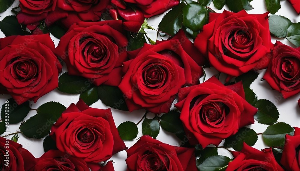 Red roses flower pattern wallpaper, a natural and fresh floral background in top view