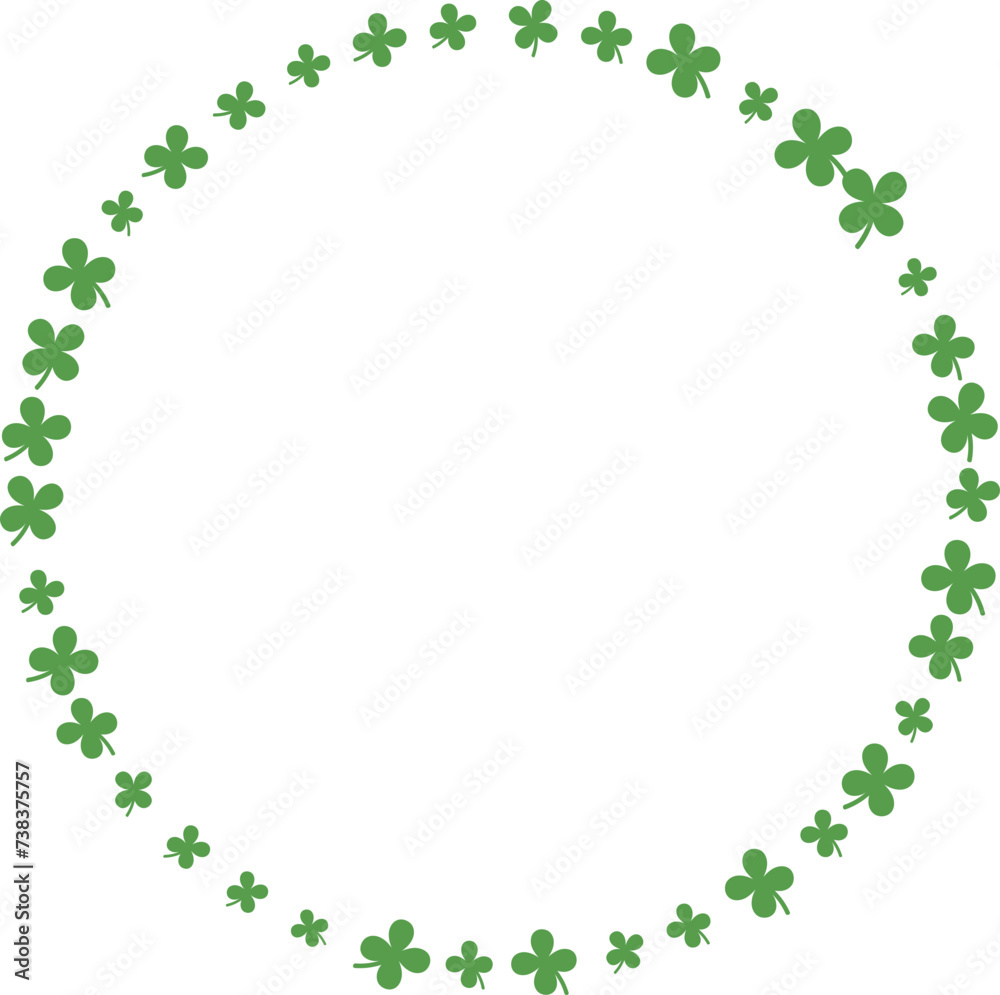 Clover Leaf Round Circle Wreath Border Frame for St Patrick's Day Clover Leaf Round Circle Wreath Border Frame for St Patrick's Day