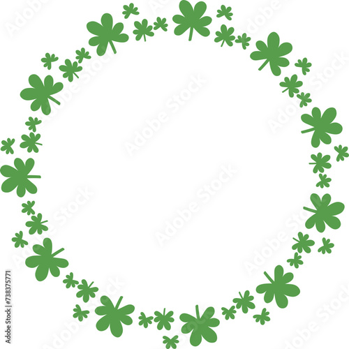 Clover Leaf Round Circle Wreath Border Frame for St Patrick's Day