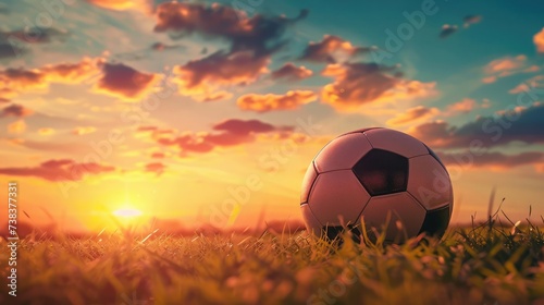 Soccer sunset. Football in the sunset © buraratn