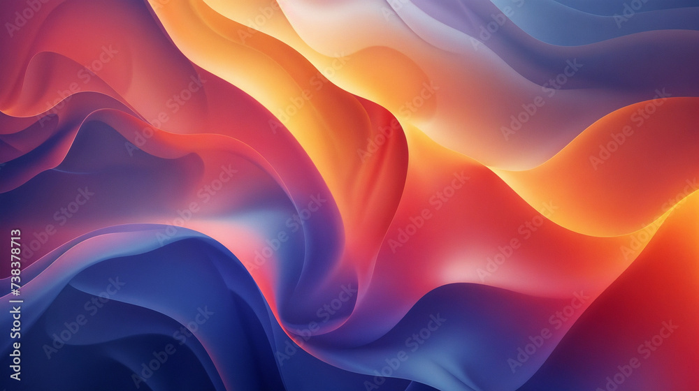 Vibrant Abstract Art featuring Curving Lines and Gradient Transition from Warm Orange, Red to Cool Blue Tones, Versatile Background for Various Applications, Displaying Dynamic Flow and Visually Sooth Vibrant Abstract Art featuring Curving Lines and Gradient Transition from Warm Orange, Red to Cool Blue Tones, Versatile Background for Various Applications, Displaying Dynamic Flow and Visually Sooth