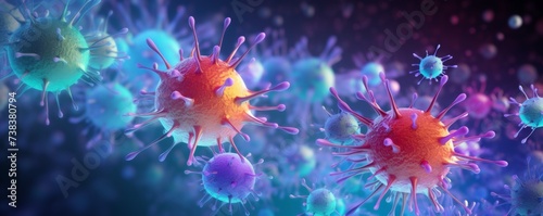 This 3D rendering captures a captivating immune response, with colorful cells dynamically illustrated, showcasing the intricate dance of the body's defense mechanisms.