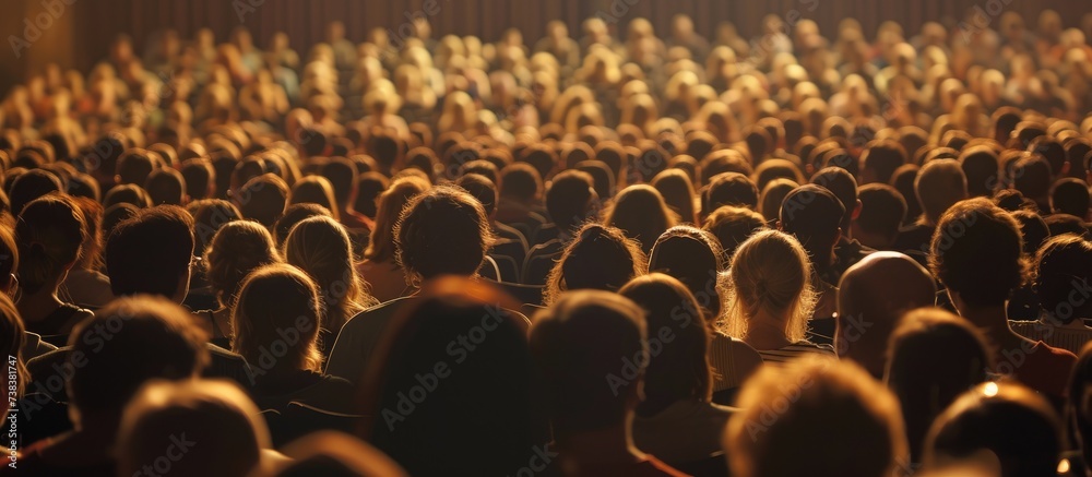 Obraz premium Concert attendees with tickets or passes observe the performance.