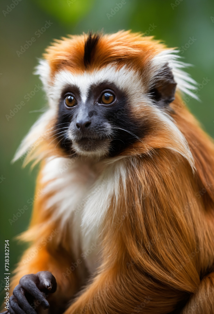 Cute Tamarin Monkey Portrait in Jungle
Cute Tamarin Monkey Portrait in Jungle