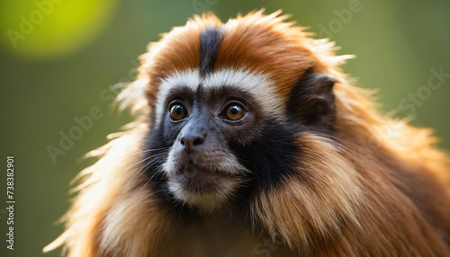 Cute Tamarin Monkey Portrait in Jungle 