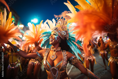 Rio Carnival Dancer in Vibrant Costume