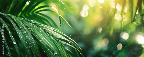 Tropical leaves after rain ...