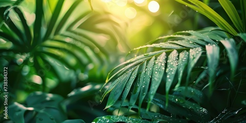 Tropical leaves after rain ...