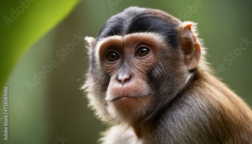 Cute Monkey Portrait in Jungle	
