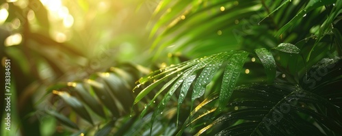 Tropical leaves after rain ...