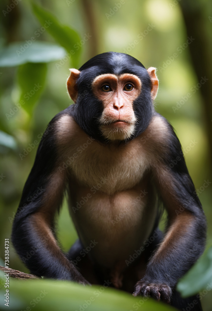 Fototapeta premium Cute Monkey Portrait in Jungle 