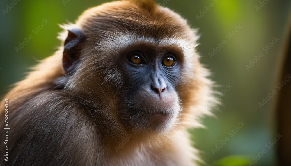 Cute Monkey Portrait in Jungle	
