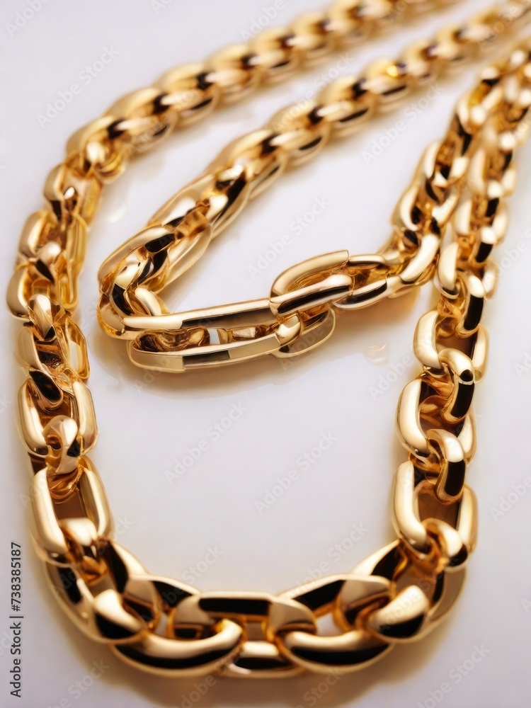 Obraz premium Gold chain on white background