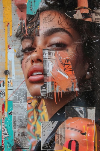 Vinyl Vibes Urban Collage: Eclectic Street Fashion, Graffiti Patterns, and the Pulse of City Life