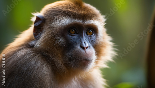 Cute Monkey Portrait in Jungle 