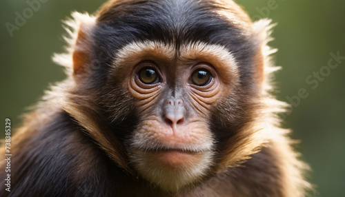 Cute Monkey Portrait in Jungle	
 photo
