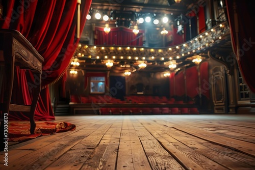 Elegant theater stage set for a performance With a focus on anticipation and artistry