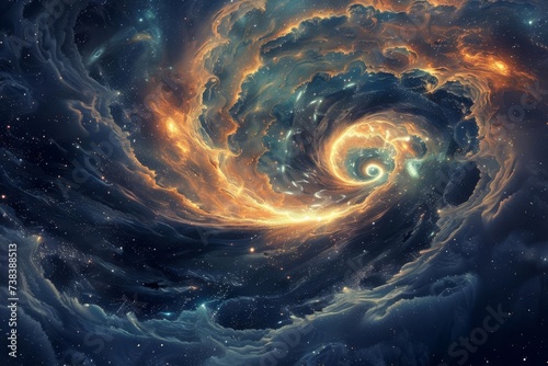 Harmonious swirls of nebula clouds in space Depicting the beauty of the cosmos