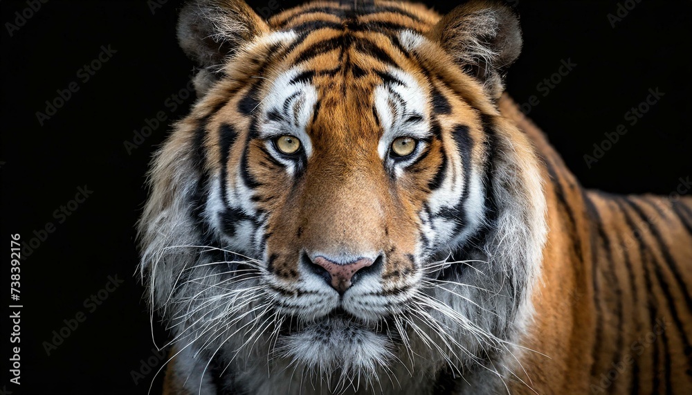 Portrait of a Tiger with a black background Portrait of a Tiger with a black background