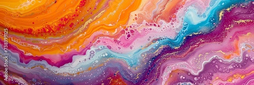 Vibrant Abstract Fluid Art Background with Flowing Colors and Patterns