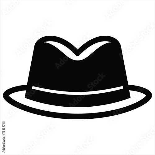 cap flat icon outline in the style of simple vector
