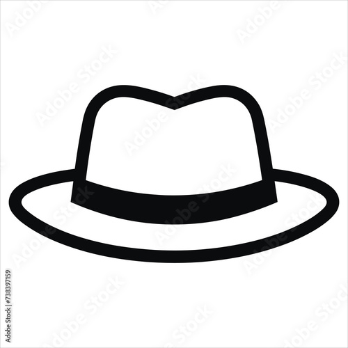 cap flat icon outline in the style of simple vector