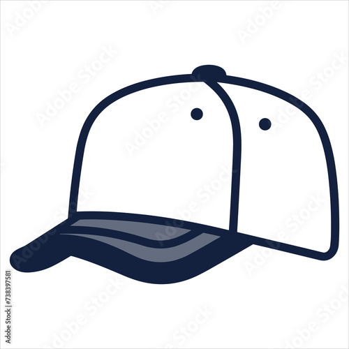 cap flat icon outline in the style of simple vector