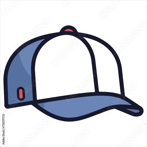 cap flat icon outline in the style of simple vector