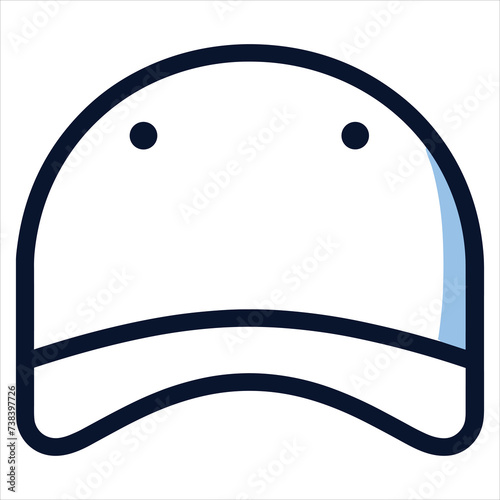 cap flat icon outline in the style of simple vector