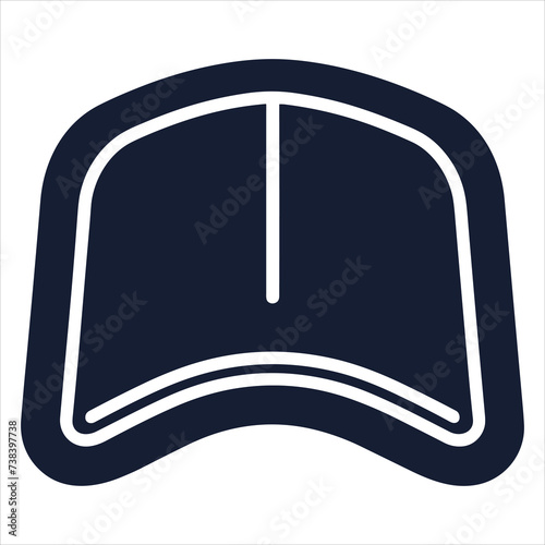 cap flat icon outline in the style of simple vector