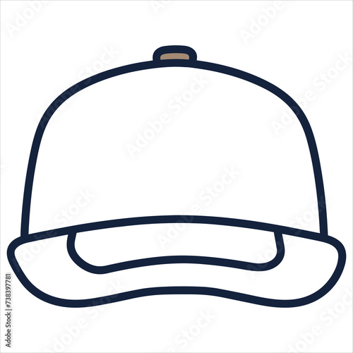 cap flat icon outline in the style of simple vector