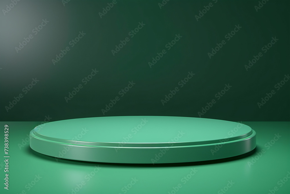 Green pedestal podium for product display stand
